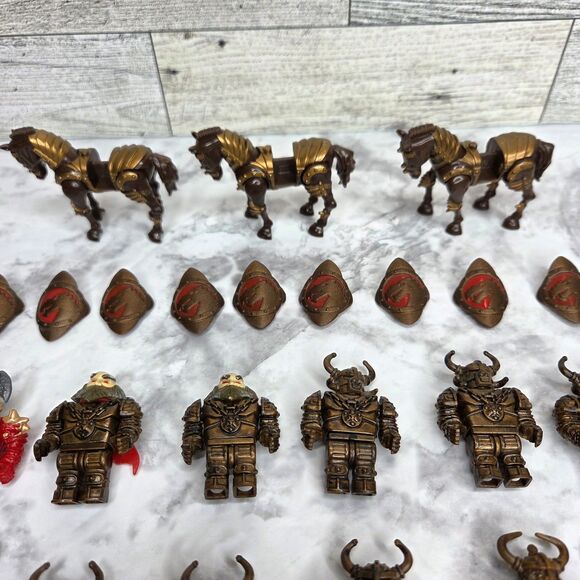 Mega Bloks Krystal Dragons Fire Ice 59 piece Mini Figure Horse Weapon Parts Lot - Picture 3 of 9